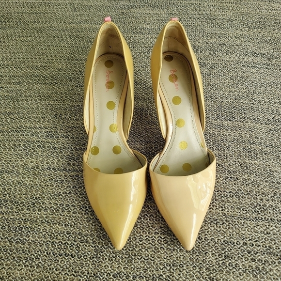 Boden Two Part Court Patent Leather Nude Pumps - Picture 3 of 12